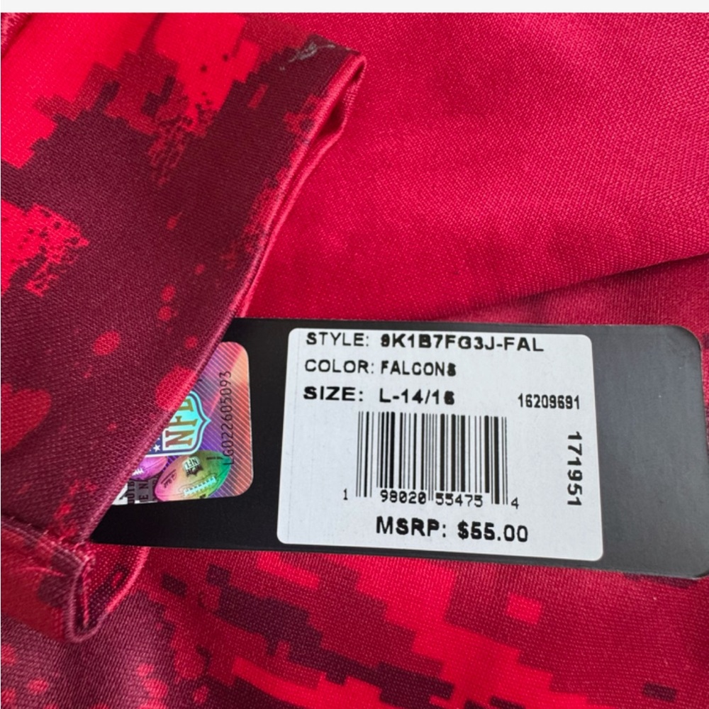 Atlanta Falcons NWT Hoodie Red Camo NFL Sweatshirt Pullover Game Day Fan Gear - Picture 3 of 5